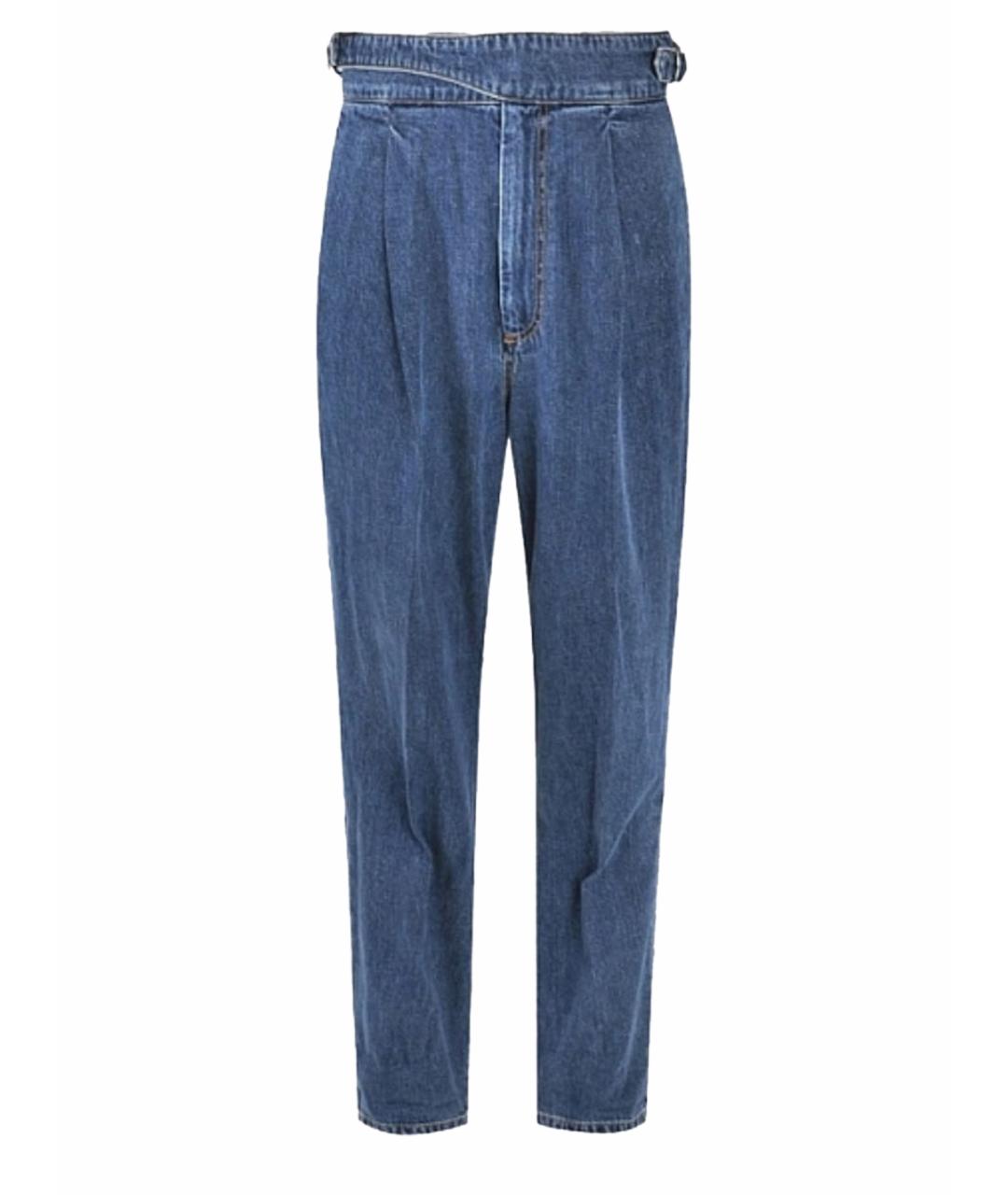 SPORTMAX Голубые хлопковые прямые джинсы, фото 1