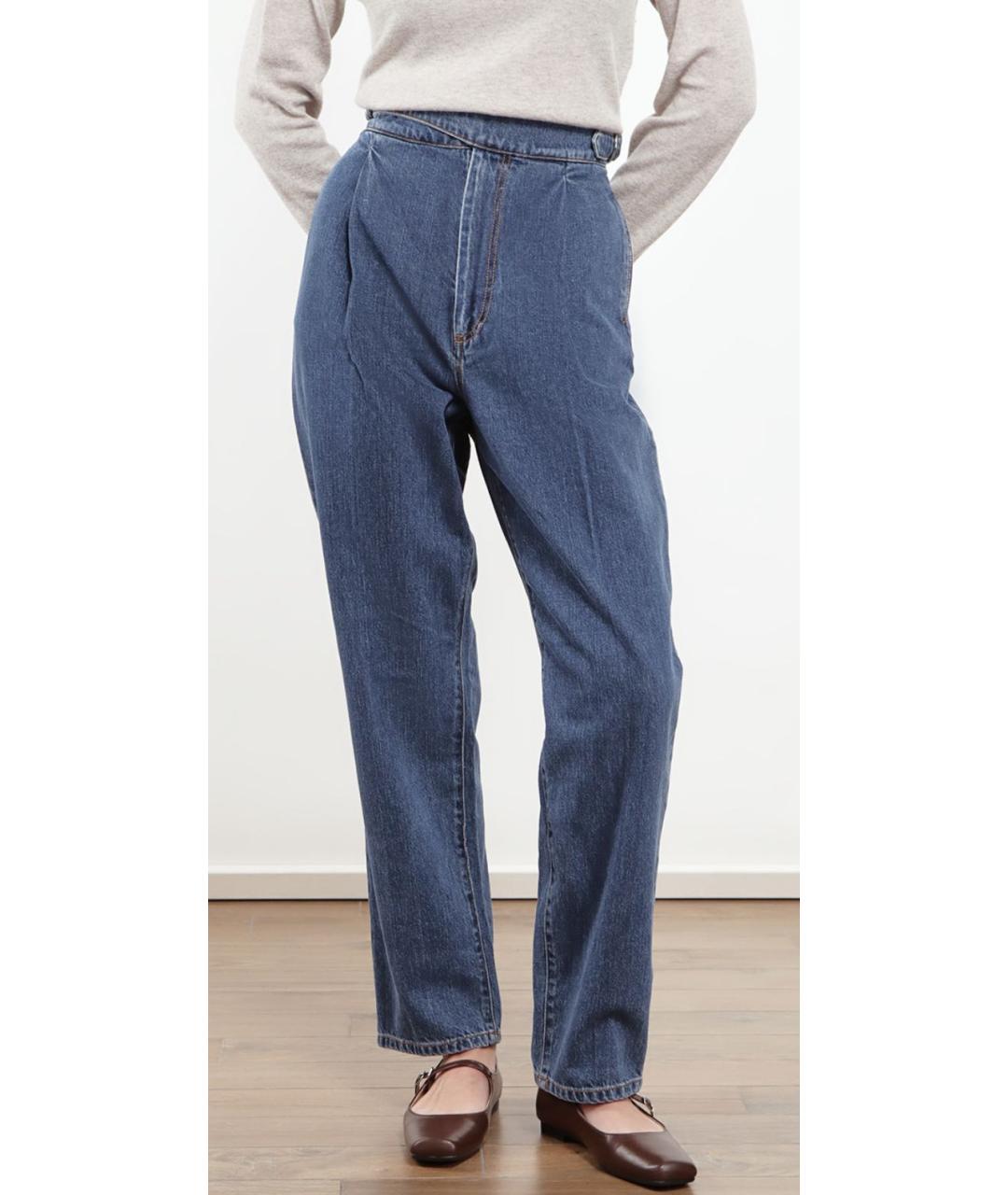 SPORTMAX Голубые хлопковые прямые джинсы, фото 6