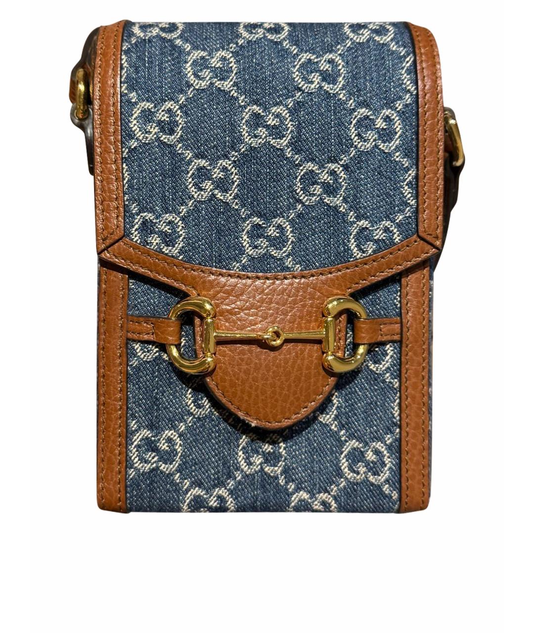 GUCCI Темно-синяя деним сумка через плечо, фото 1