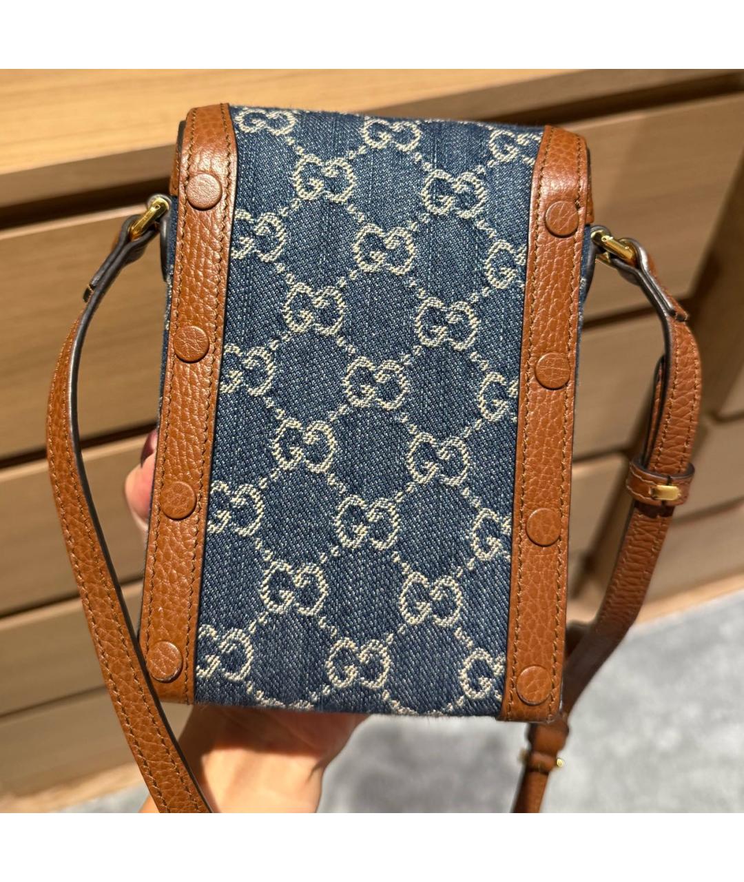 GUCCI Темно-синяя деним сумка через плечо, фото 3