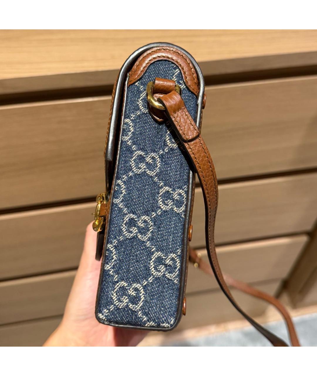 GUCCI Темно-синяя деним сумка через плечо, фото 2