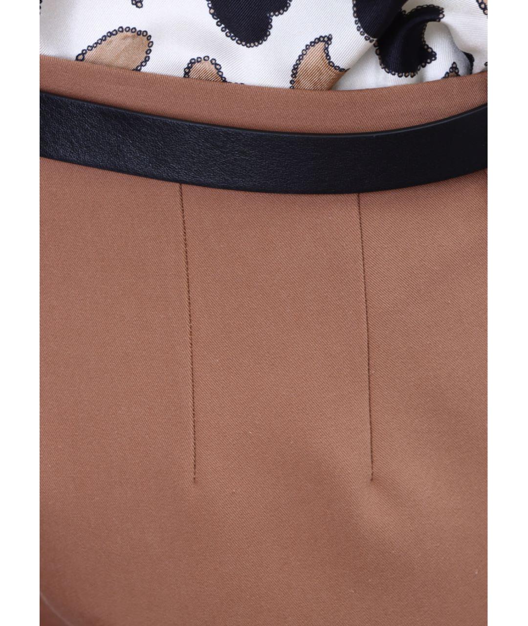 MAX MARA STUDIO Коричневые вискозные прямые брюки, фото 7