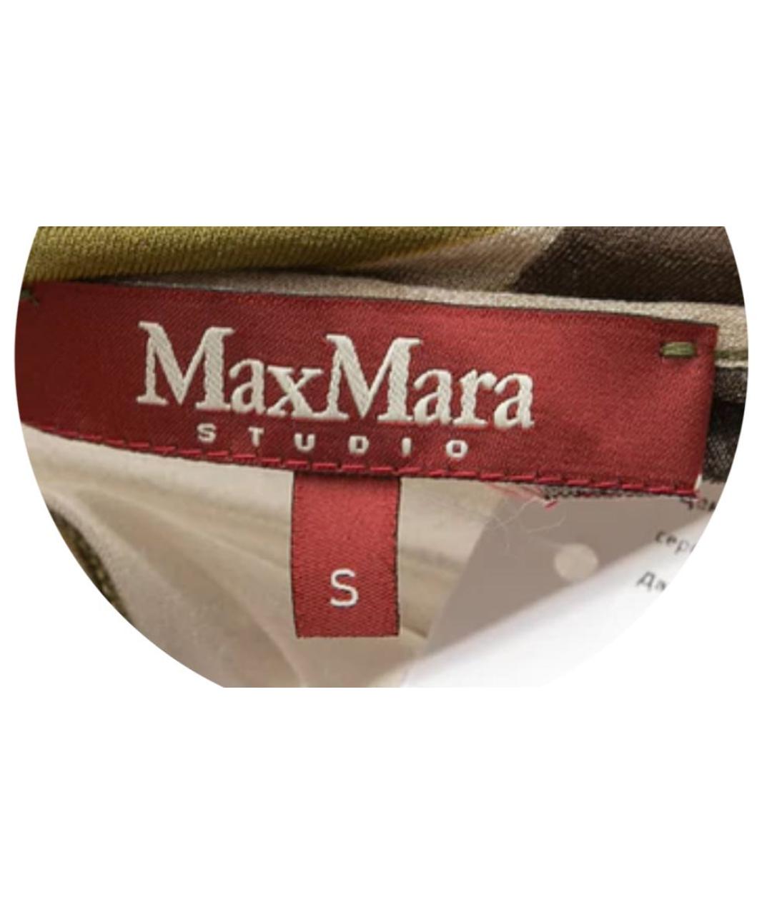 MAX MARA STUDIO Коричневые вискозные прямые брюки, фото 4