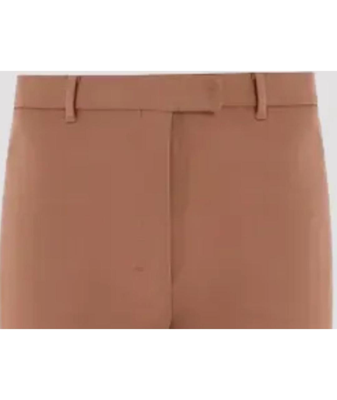 MAX MARA STUDIO Коричневые вискозные прямые брюки, фото 3