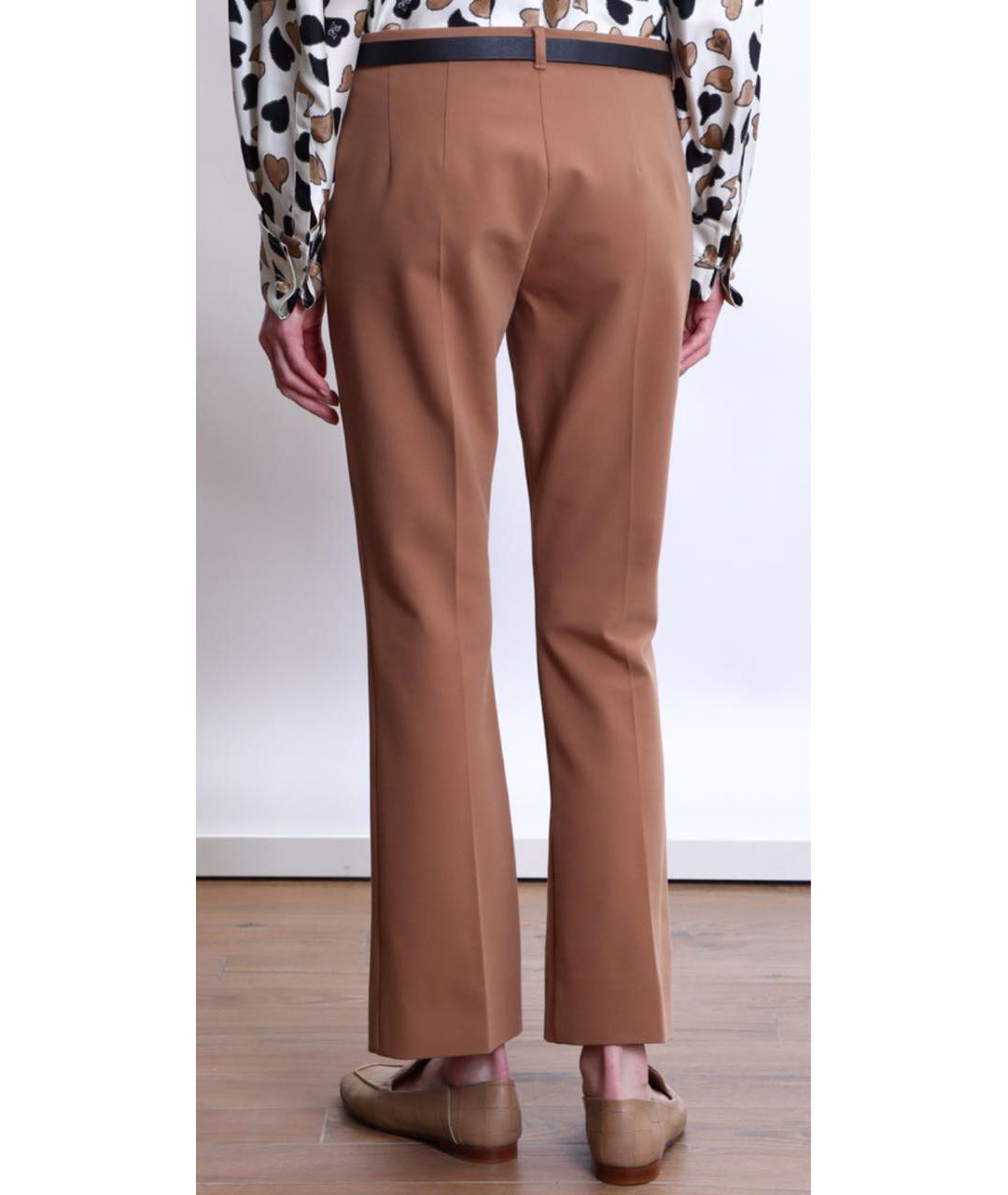 MAX MARA STUDIO Коричневые вискозные прямые брюки, фото 8