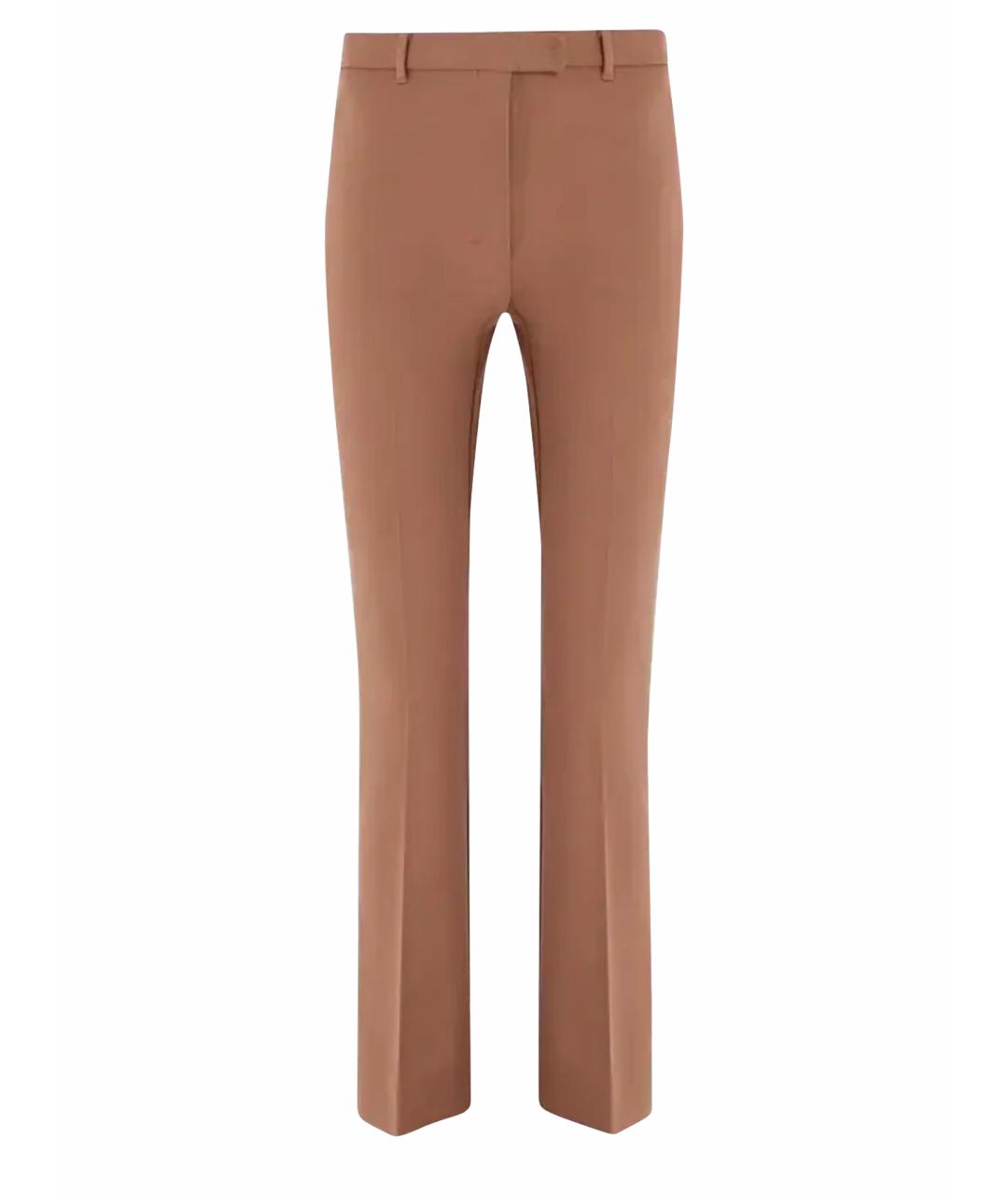 MAX MARA STUDIO Коричневые вискозные прямые брюки, фото 1
