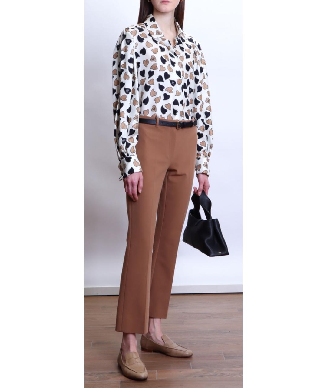 MAX MARA STUDIO Коричневые вискозные прямые брюки, фото 5