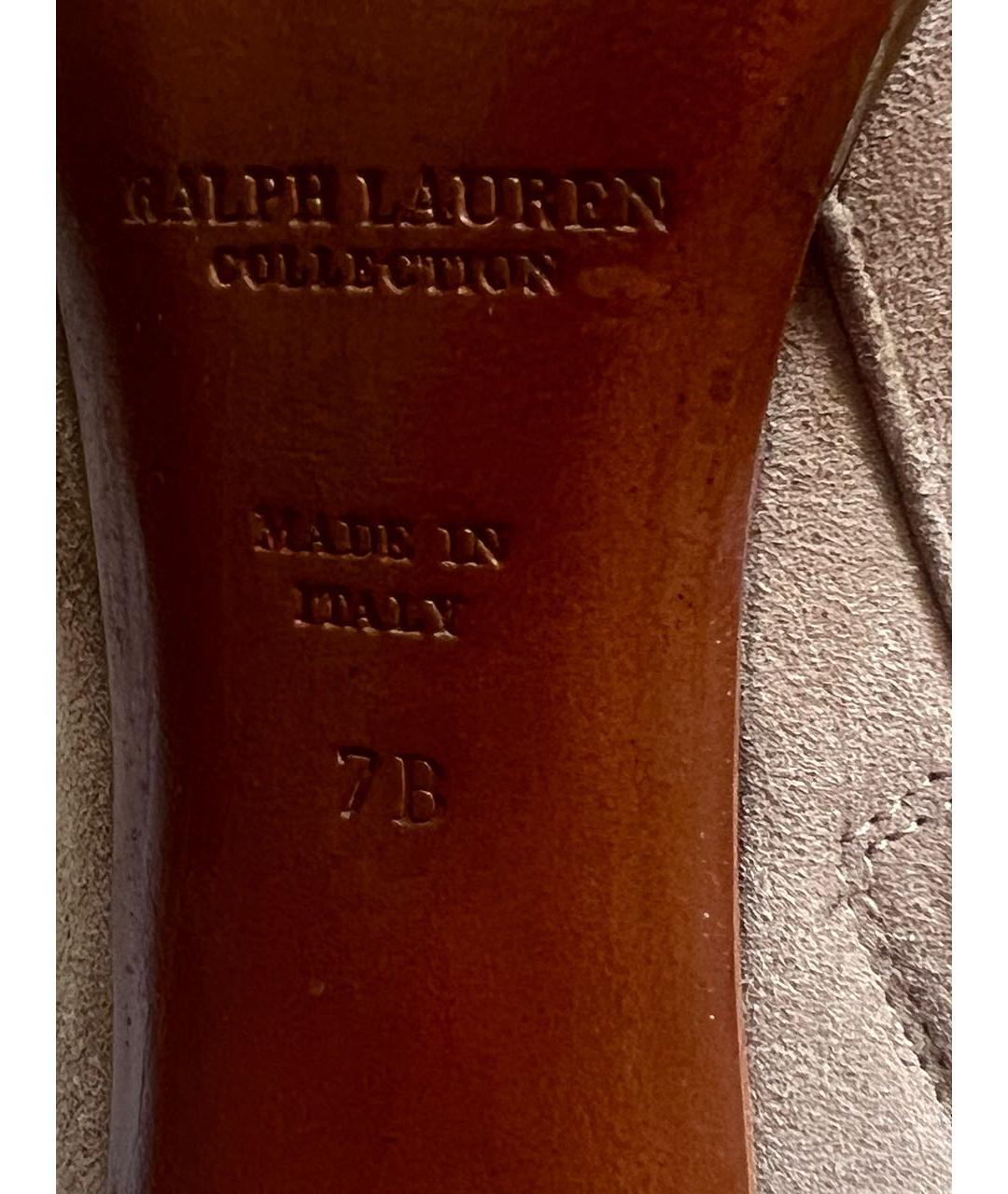 RALPH LAUREN Бежевые замшевые сапоги, фото 4