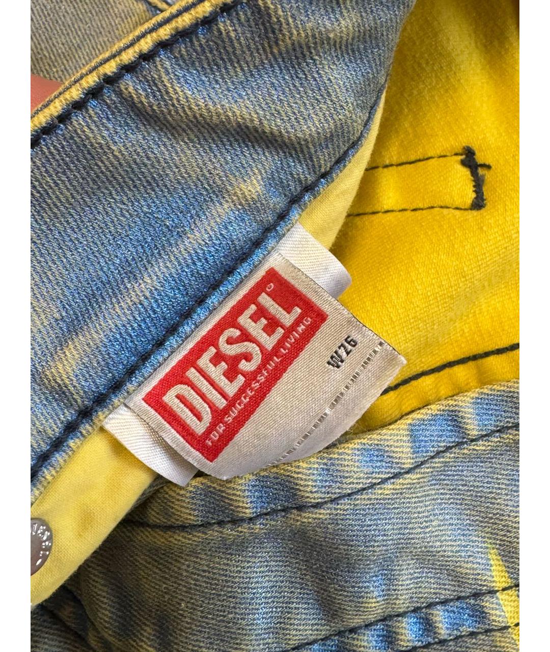 DIESEL Голубые хлопковые прямые джинсы, фото 8