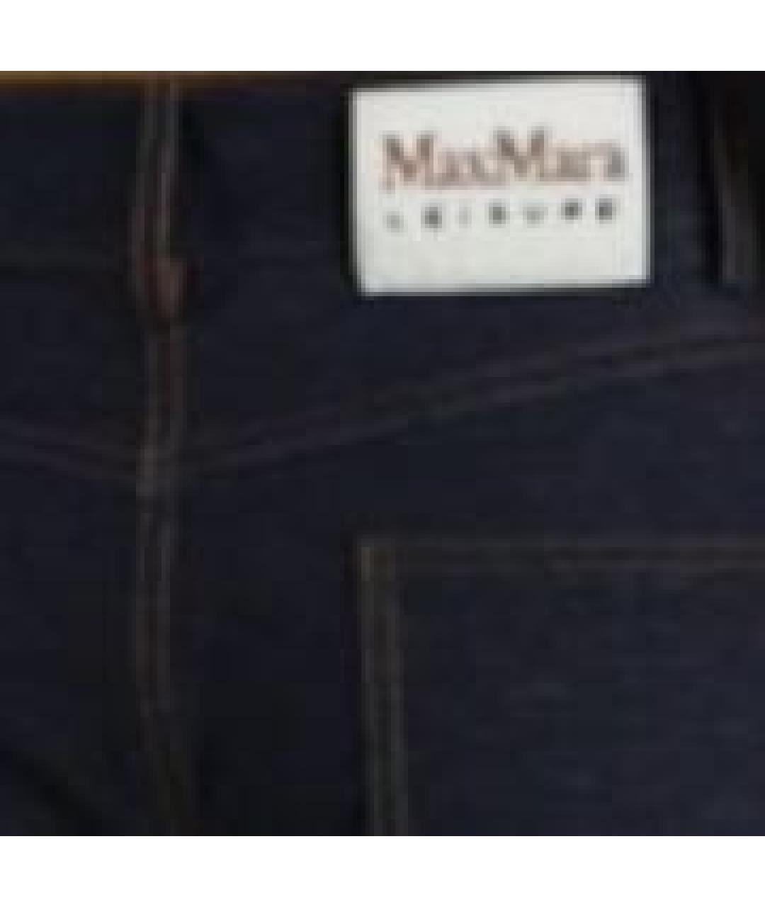 MAX MARA Темно-синие хлопковые прямые джинсы, фото 4