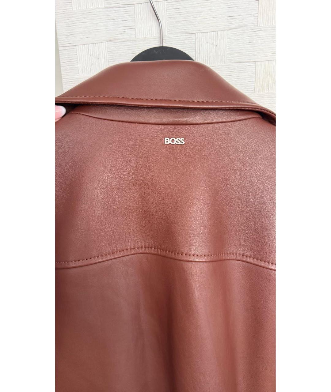 HUGO BOSS Коричневая кожаная куртка, фото 5