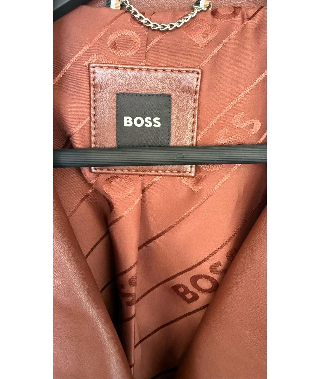HUGO BOSS Коричневая кожаная куртка, фото 6