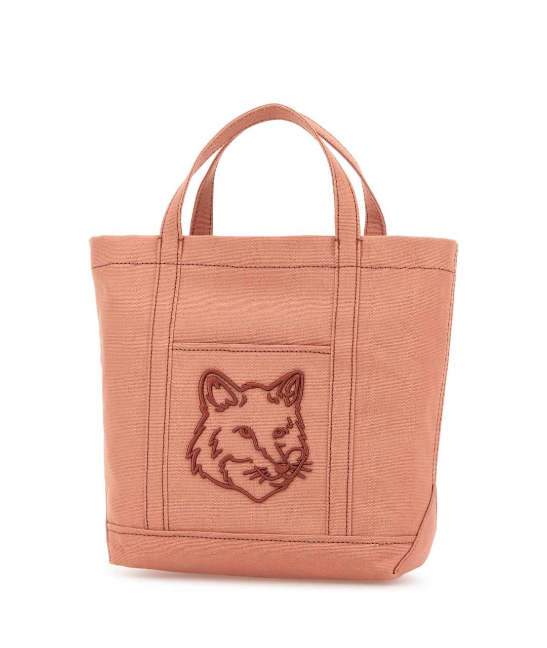 MAISON KITSUNE Розовая хлопковая сумка на плечо, фото 2