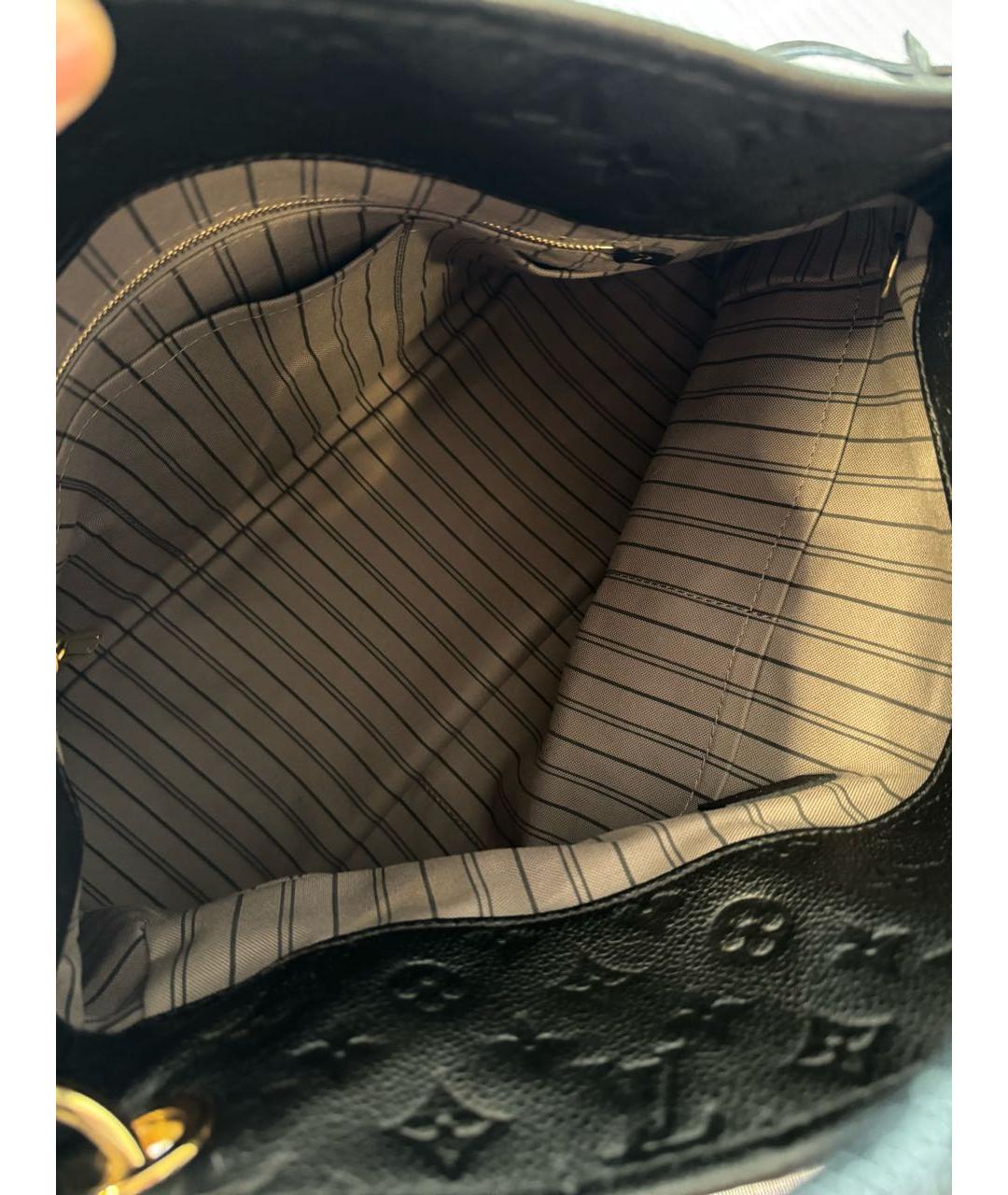 LOUIS VUITTON Черная кожаная сумка тоут, фото 4