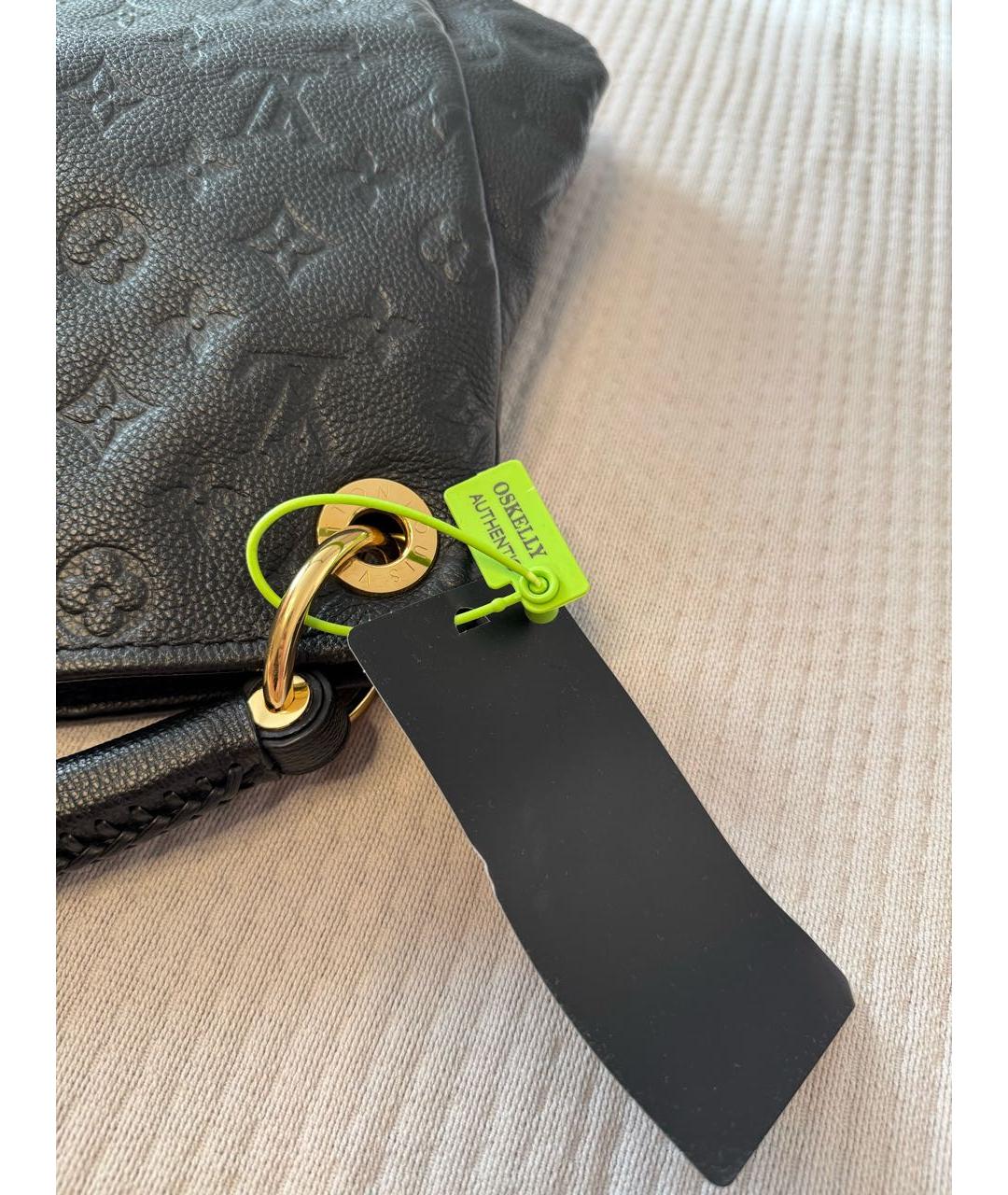 LOUIS VUITTON Черная кожаная сумка тоут, фото 8