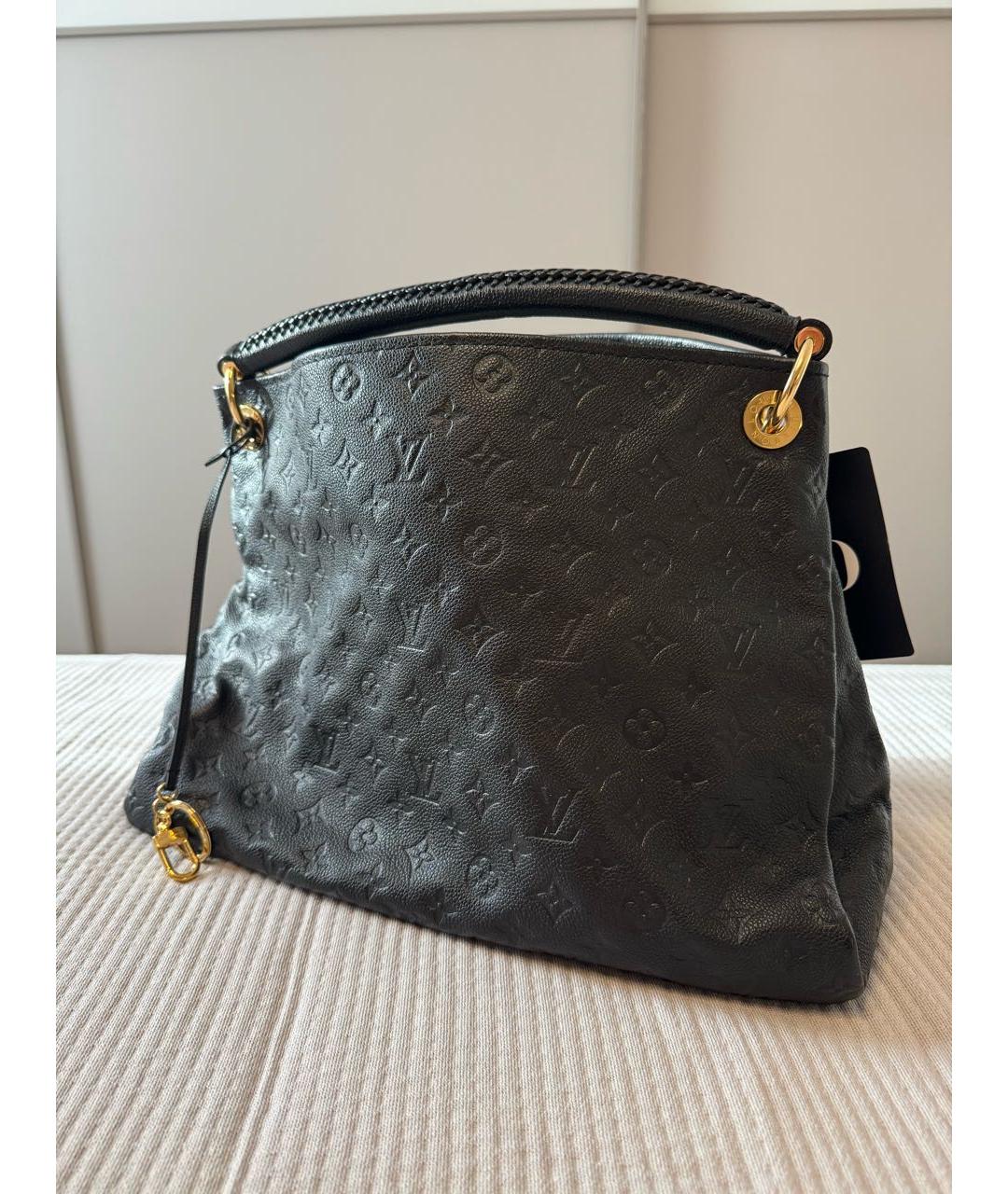 LOUIS VUITTON Черная кожаная сумка тоут, фото 2