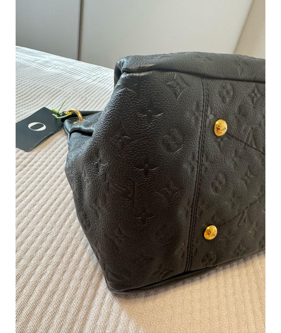 LOUIS VUITTON Черная кожаная сумка тоут, фото 6