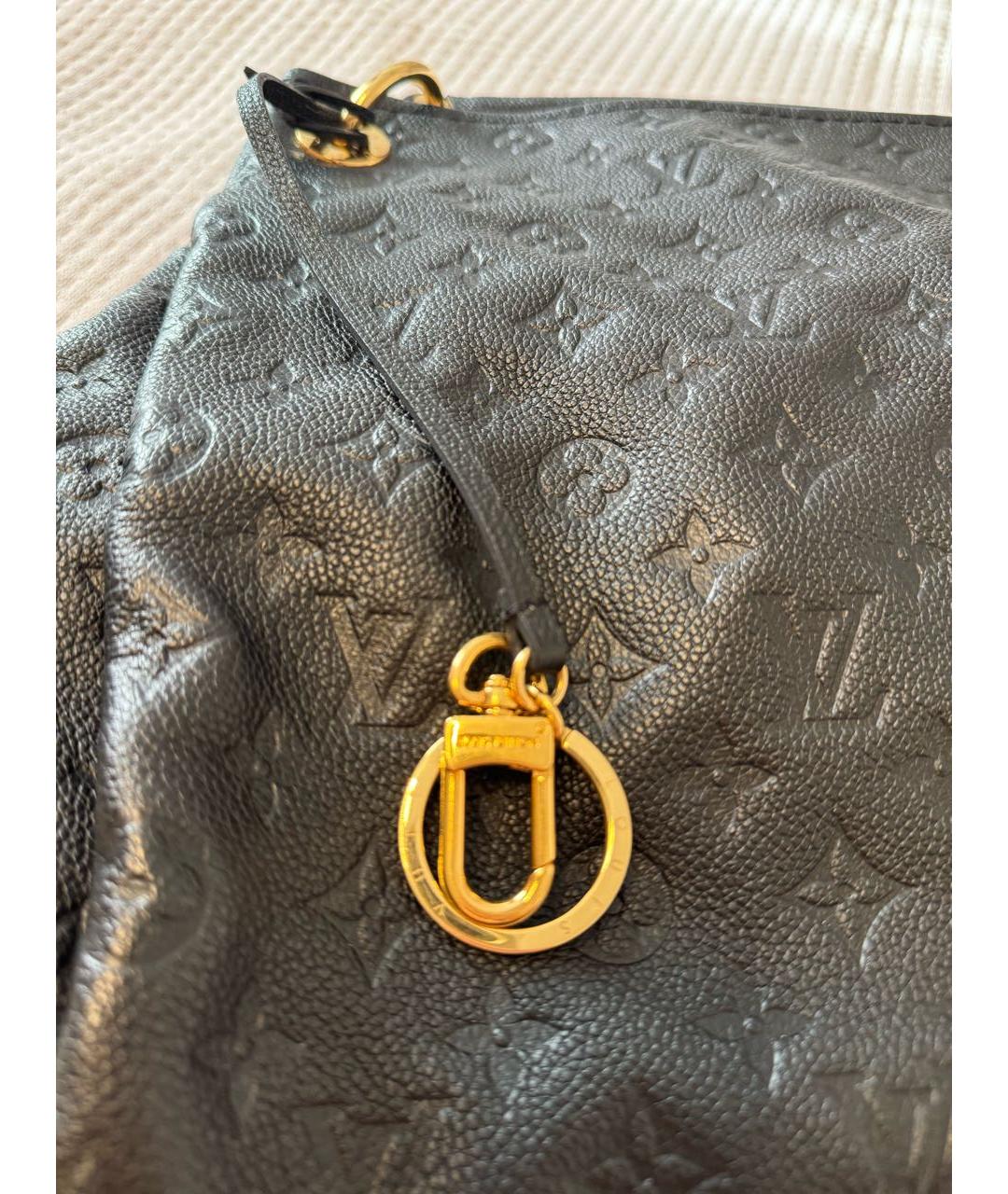 LOUIS VUITTON Черная кожаная сумка тоут, фото 5