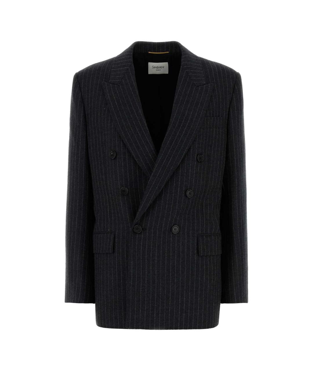 SAINT LAURENT Черный шерстяной жакет/пиджак, фото 1