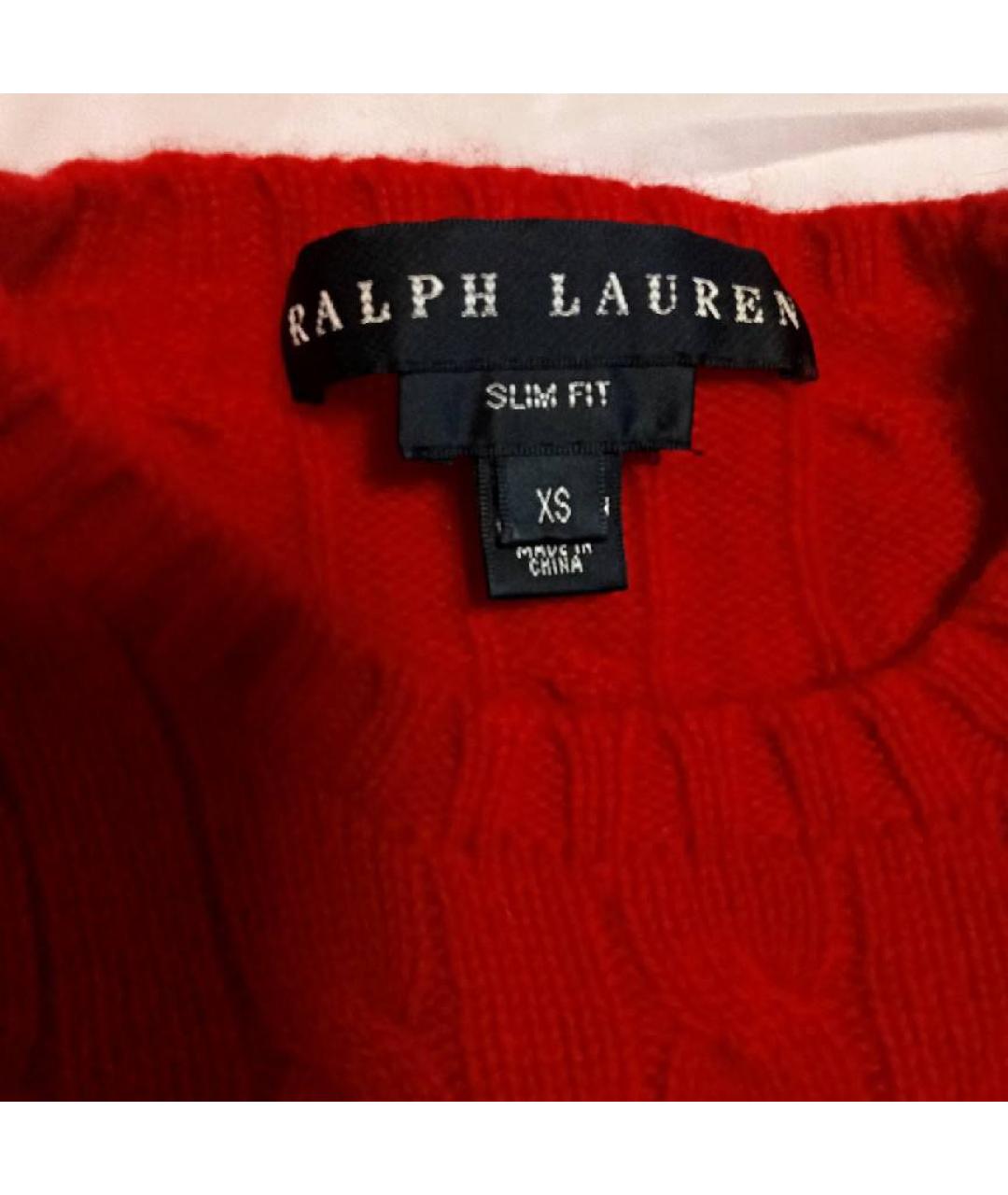 RALPH LAUREN Красный кашемировый джемпер / свитер, фото 3