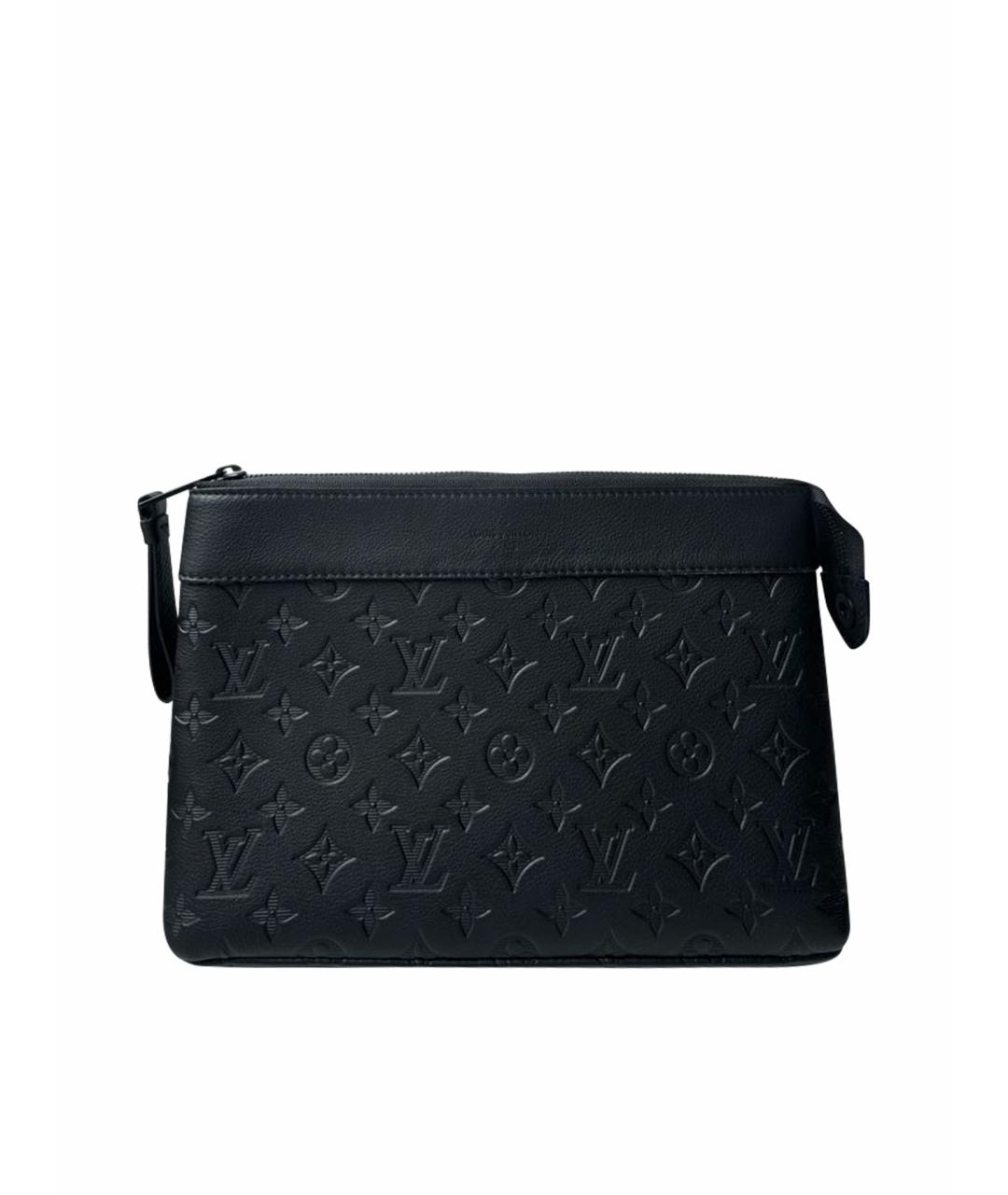 LOUIS VUITTON Черная кожаная барсетка, фото 1