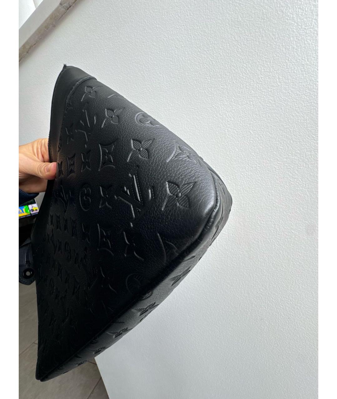 LOUIS VUITTON Черная кожаная барсетка, фото 8