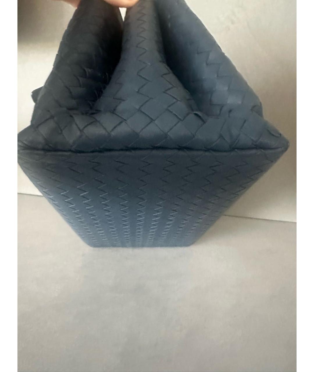 BOTTEGA VENETA Синяя кожаная сумка с короткими ручками, фото 6