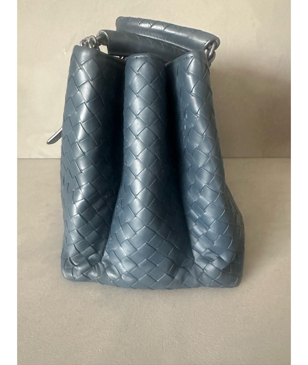 BOTTEGA VENETA Синяя кожаная сумка с короткими ручками, фото 2