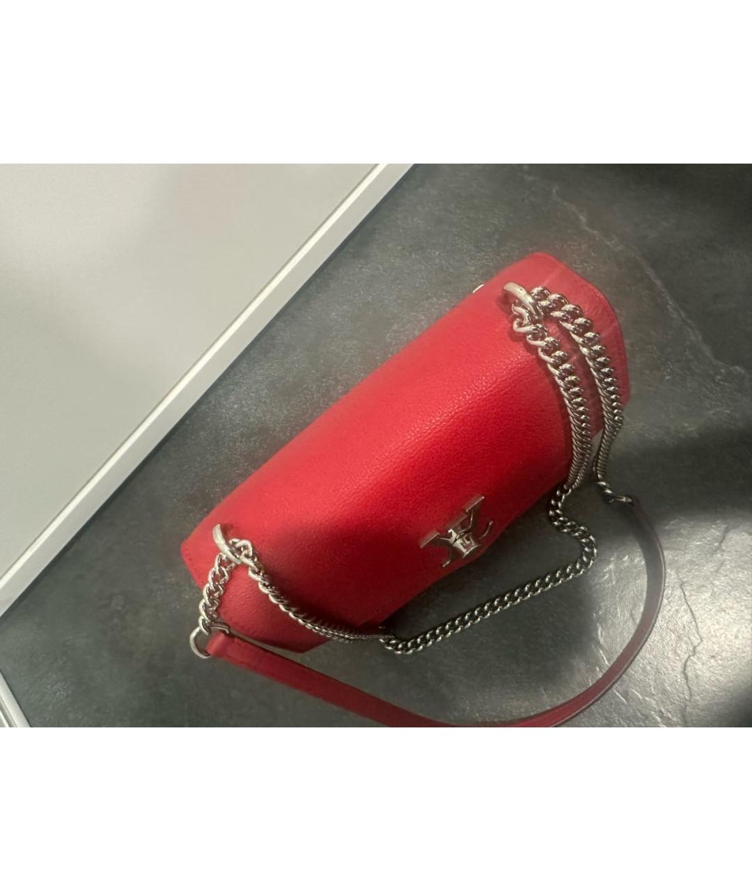 LOUIS VUITTON Красная кожаная сумка через плечо, фото 4