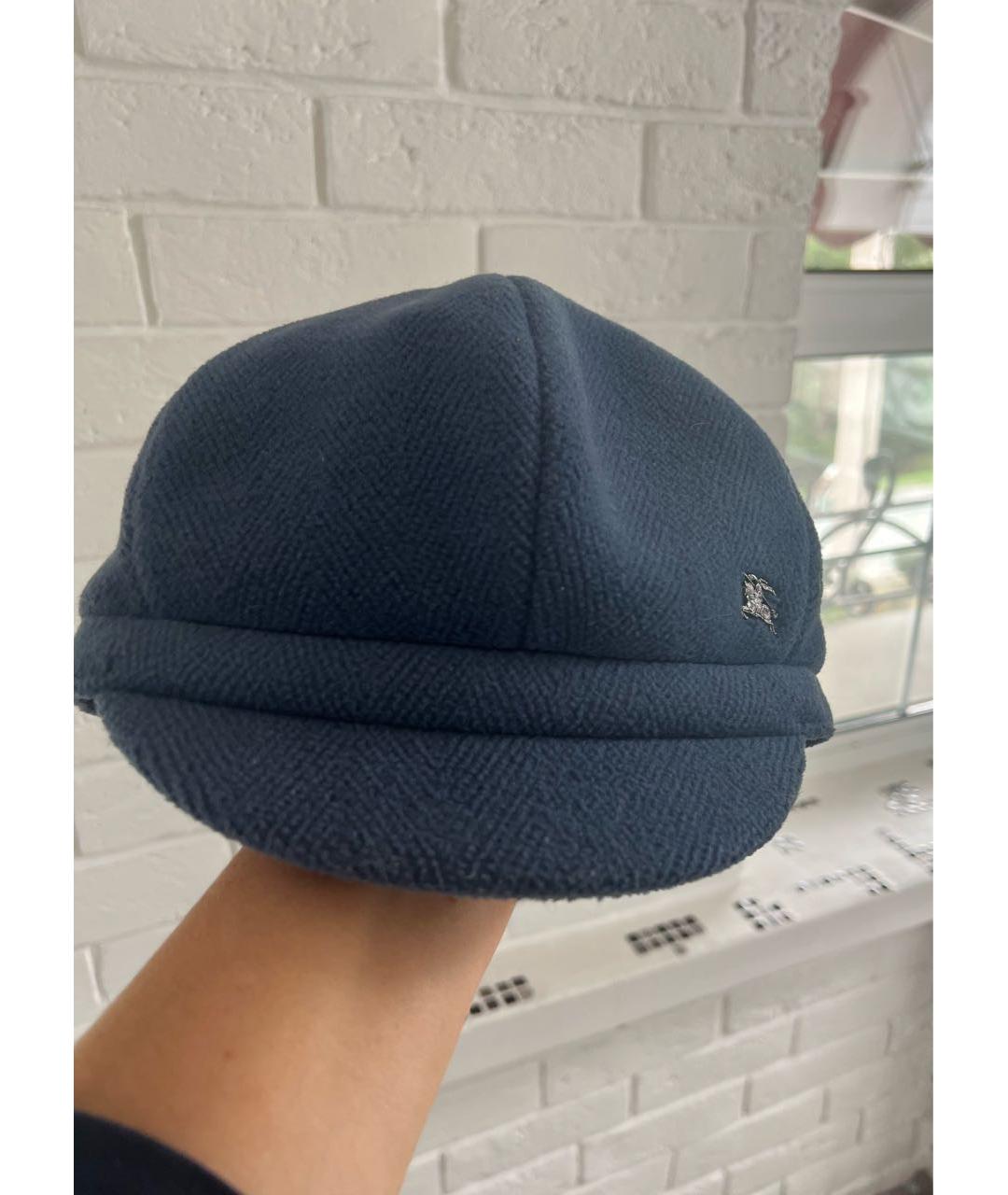 BURBERRY Синяя шерстяная кепка, фото 2