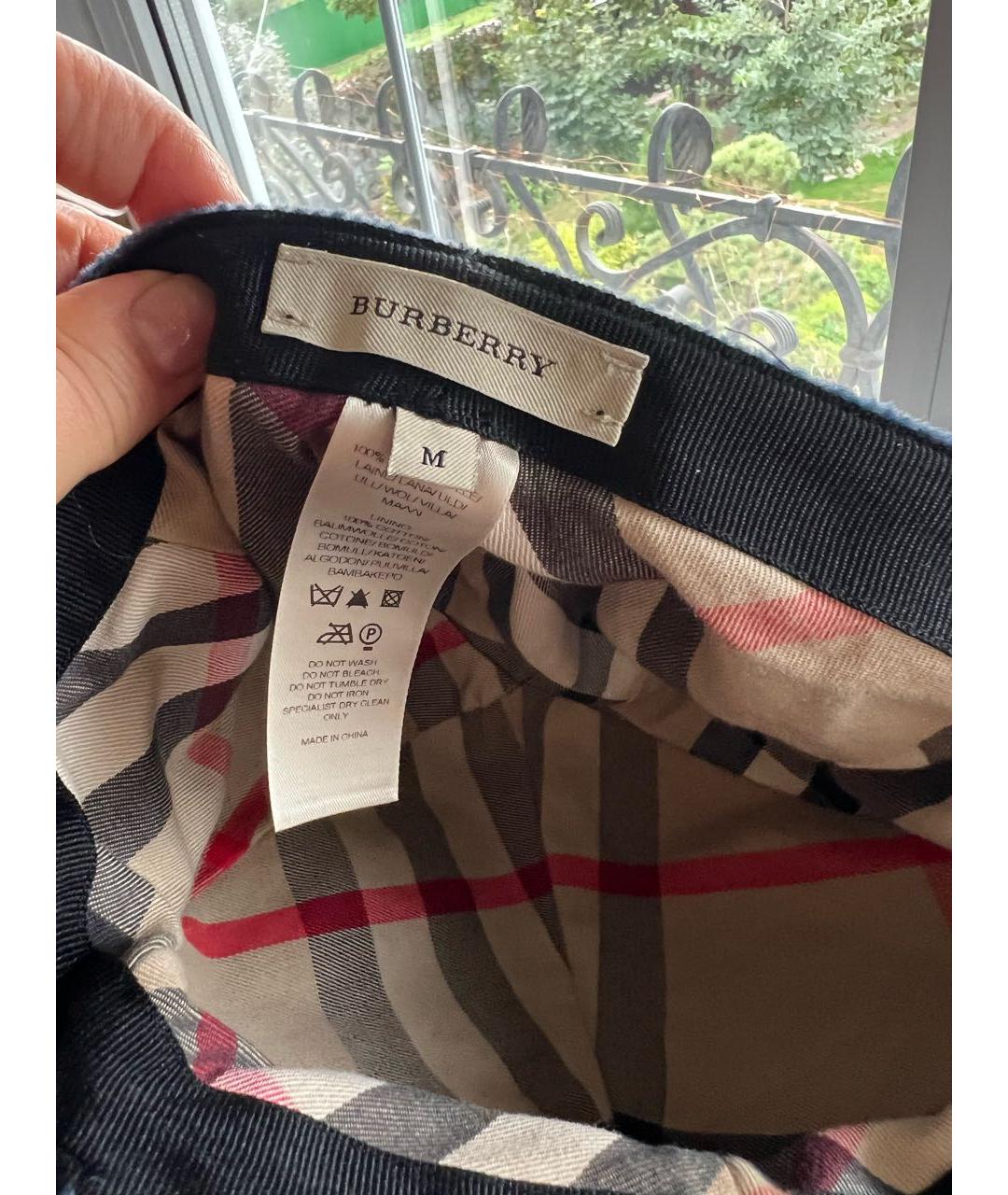 BURBERRY Синяя шерстяная кепка, фото 4