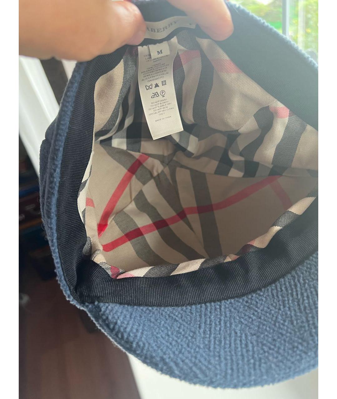 BURBERRY Синяя шерстяная кепка, фото 3