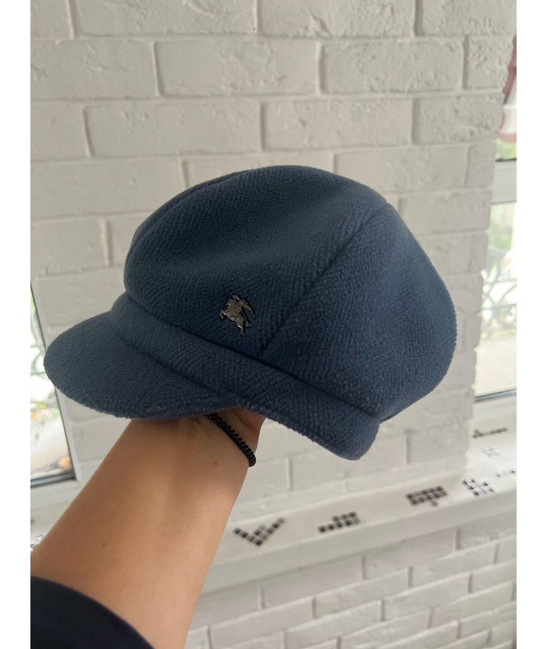 BURBERRY Синяя шерстяная кепка, фото 5
