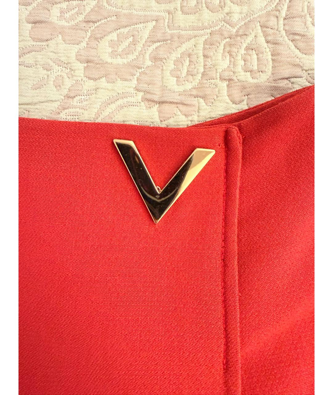 VALENTINO Красная шерстяная юбка миди, фото 3