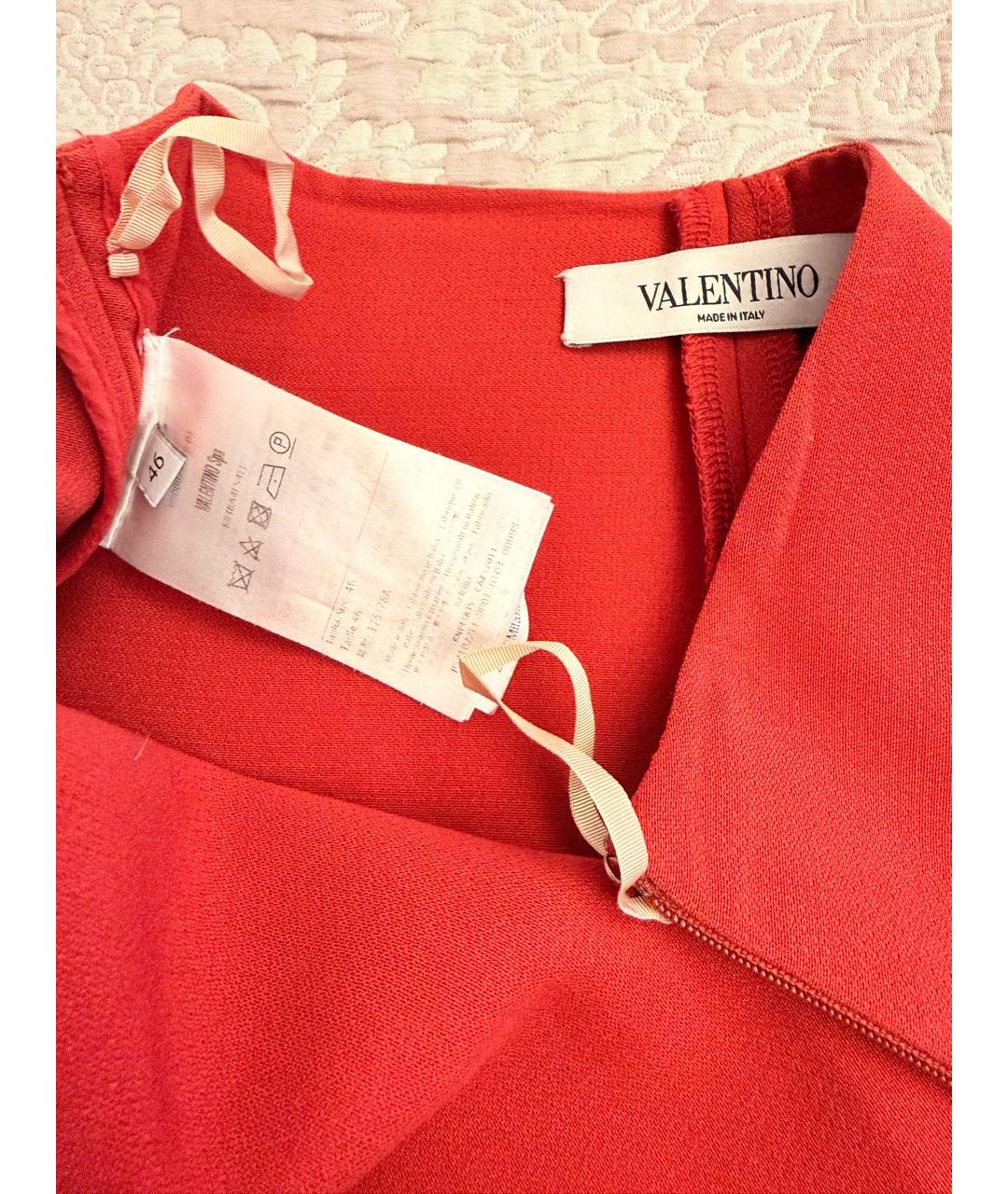 VALENTINO Красная шерстяная юбка миди, фото 4