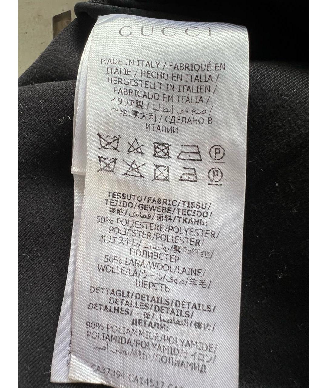 GUCCI Черная шерстяная юбка миди, фото 5