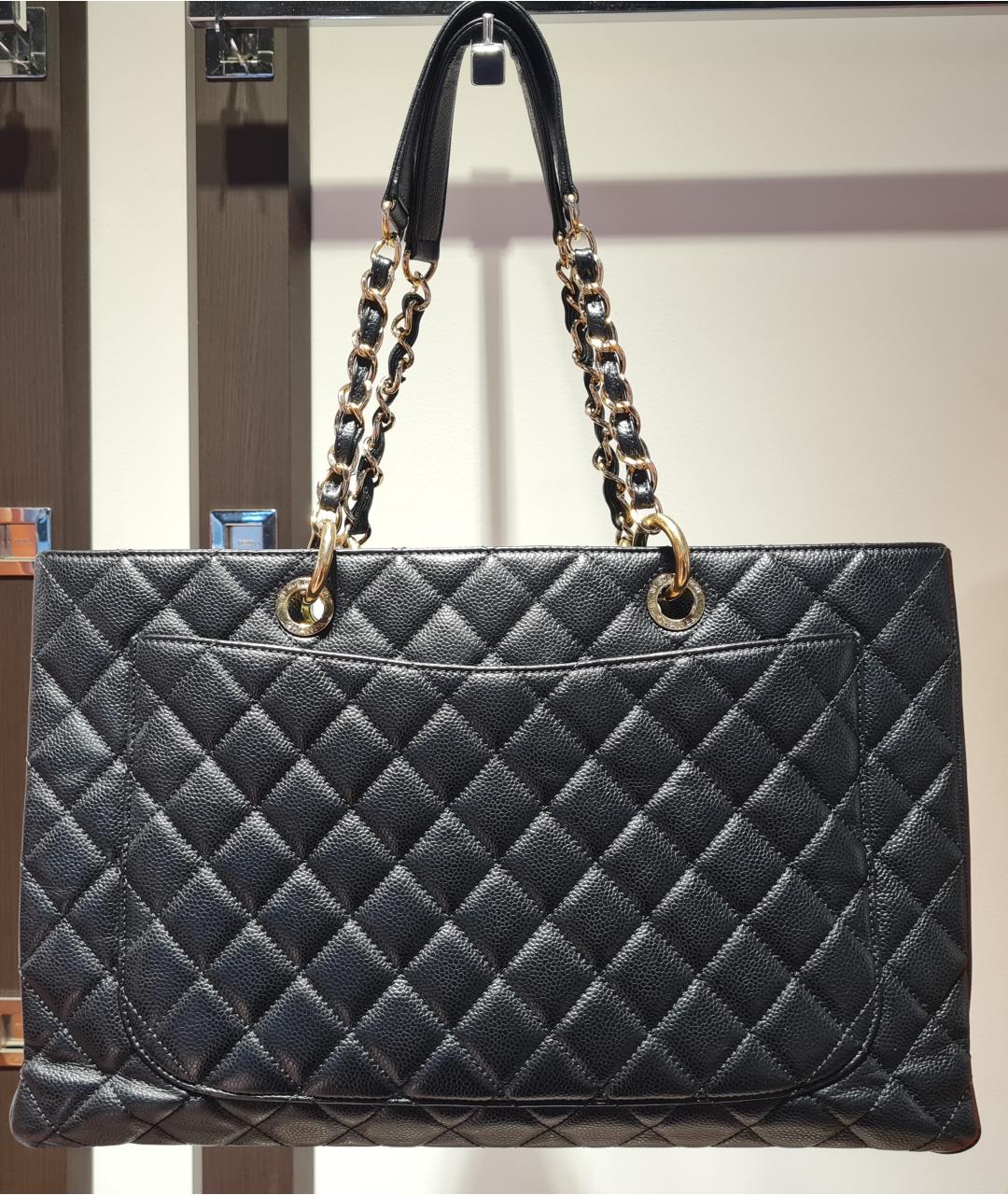 CHANEL Черная кожаная сумка тоут, фото 3