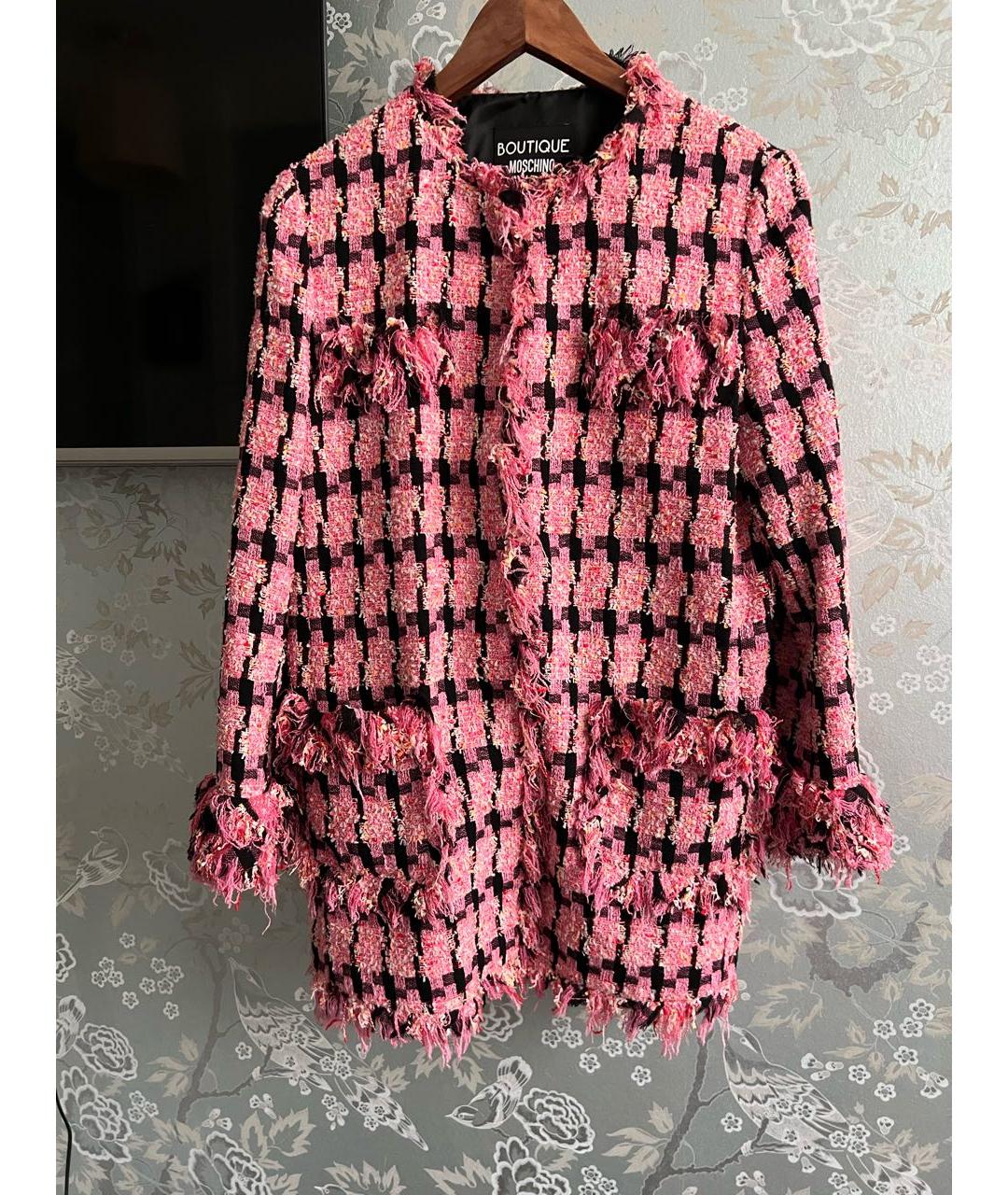 BOUTIQUE MOSCHINO Розовый полиамидовый жакет/пиджак, фото 7
