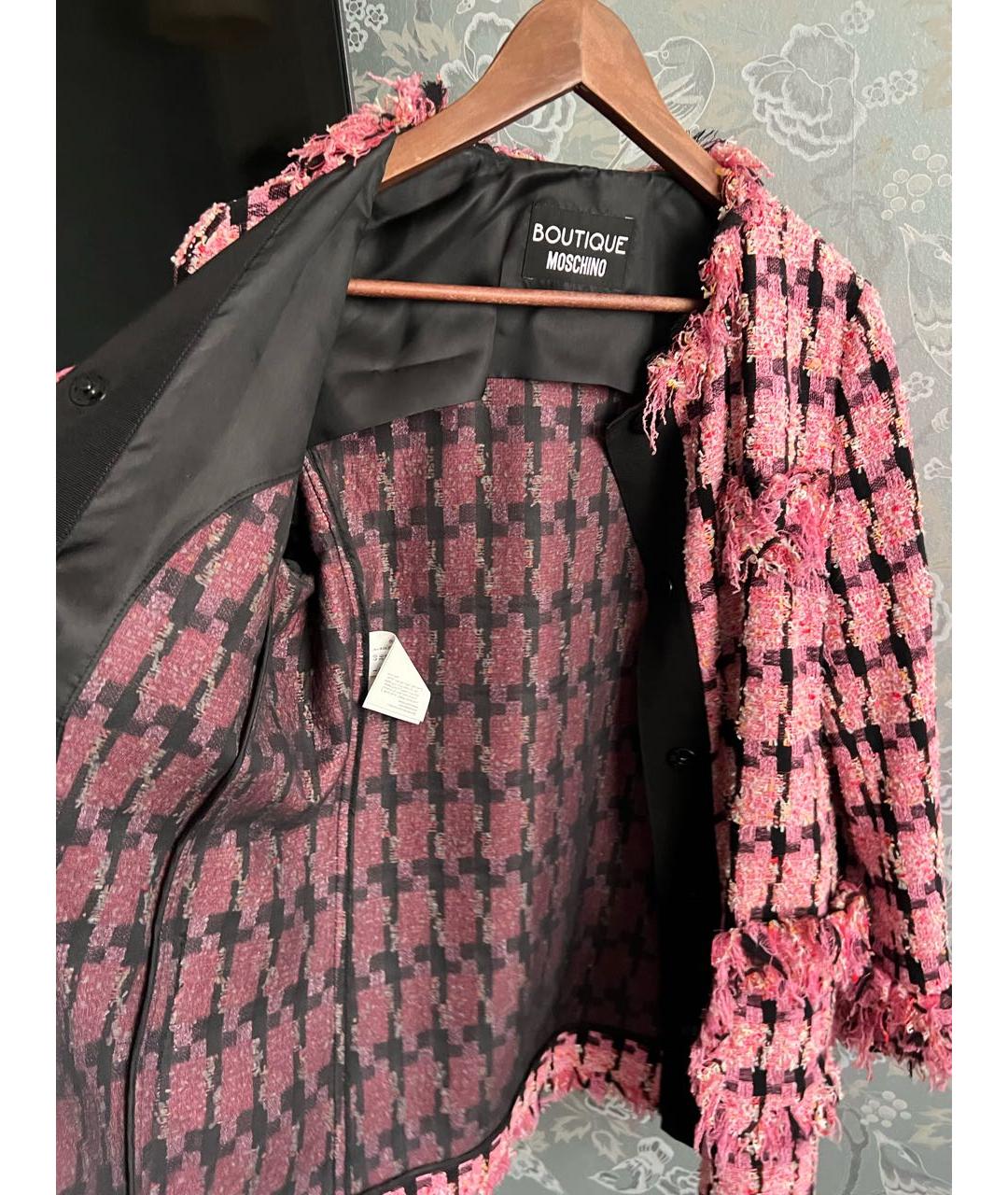 BOUTIQUE MOSCHINO Розовый полиамидовый жакет/пиджак, фото 3