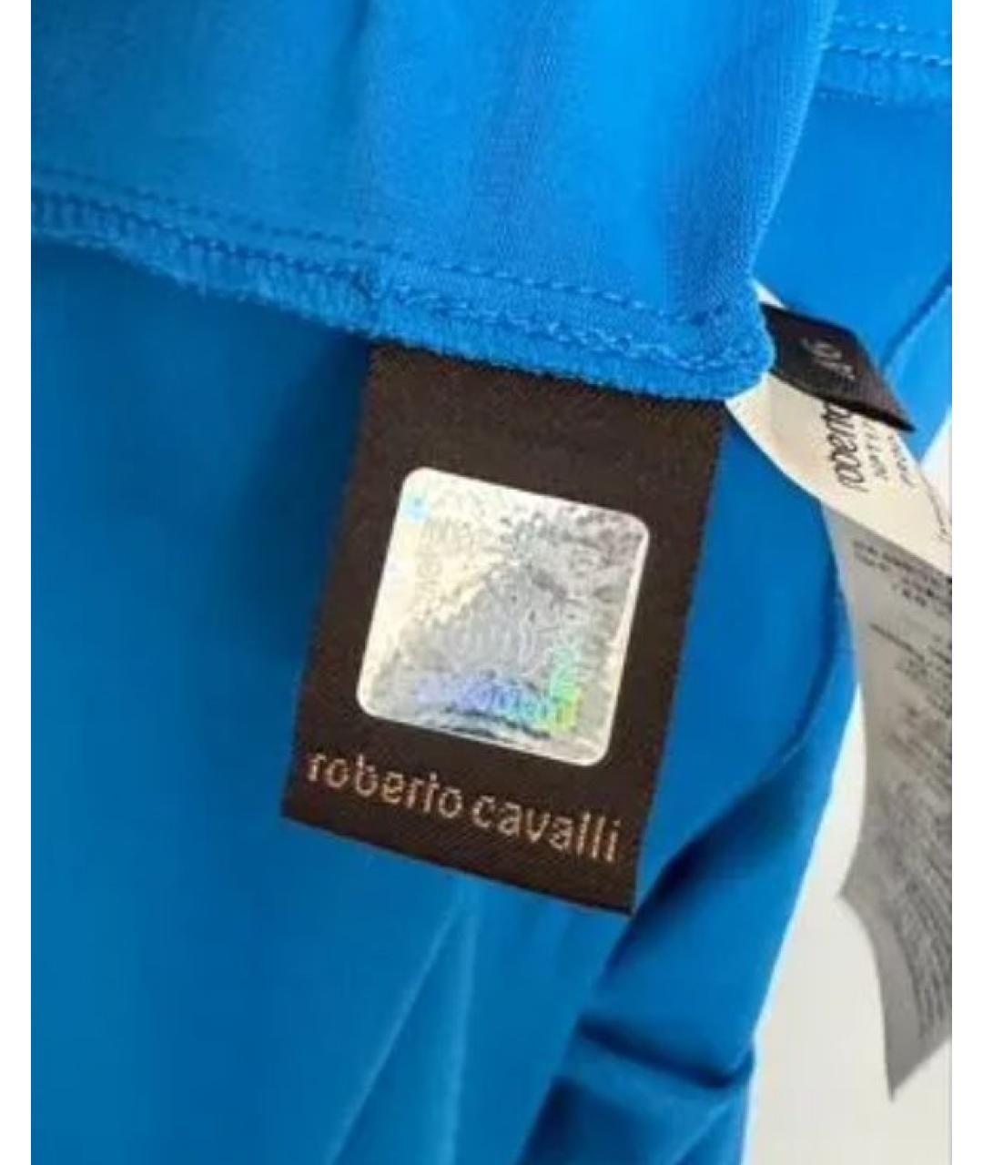ROBERTO CAVALLI Синее вискозное повседневное платье, фото 8