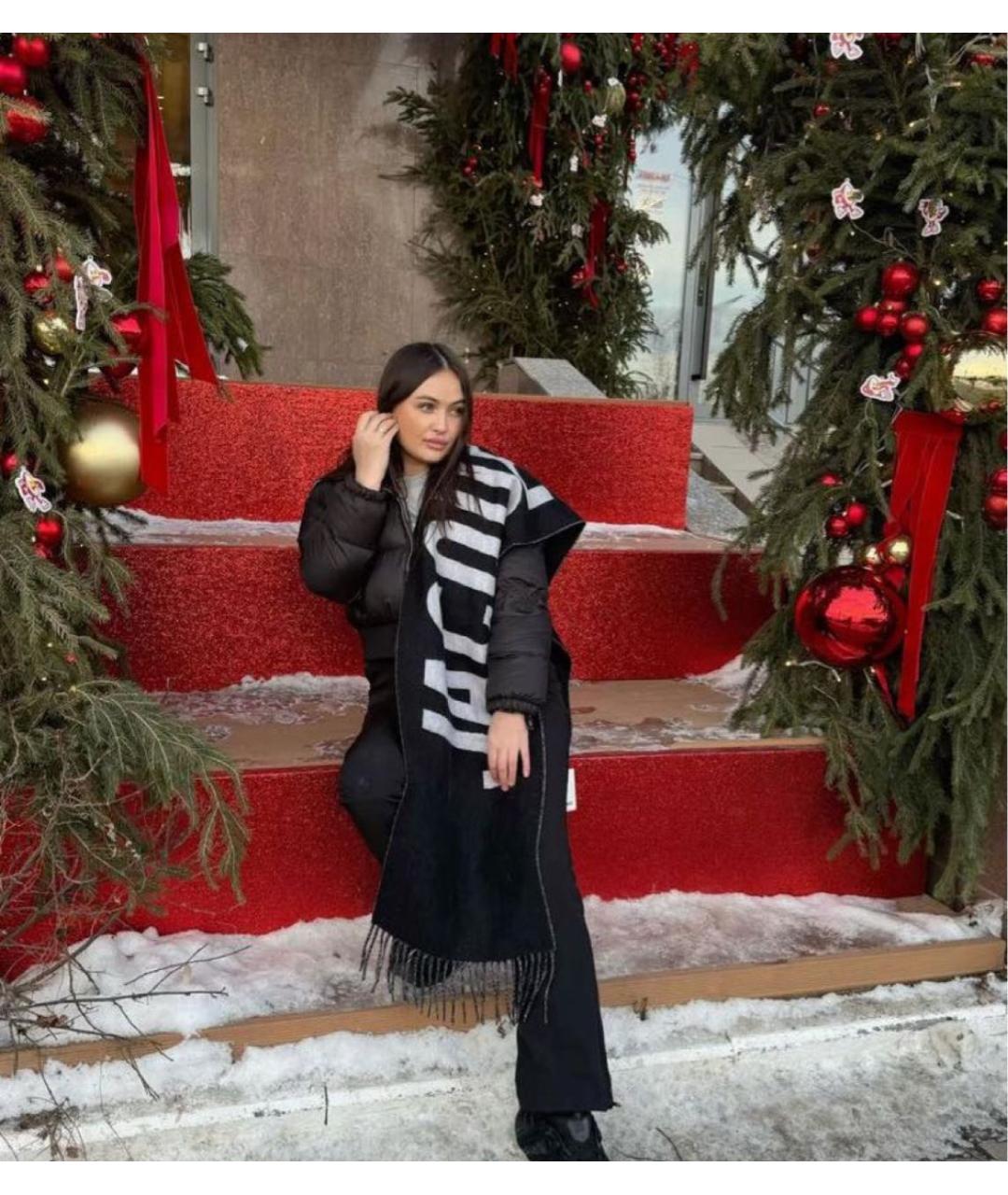 JACQUEMUS Черный шерстяной шарф, фото 5