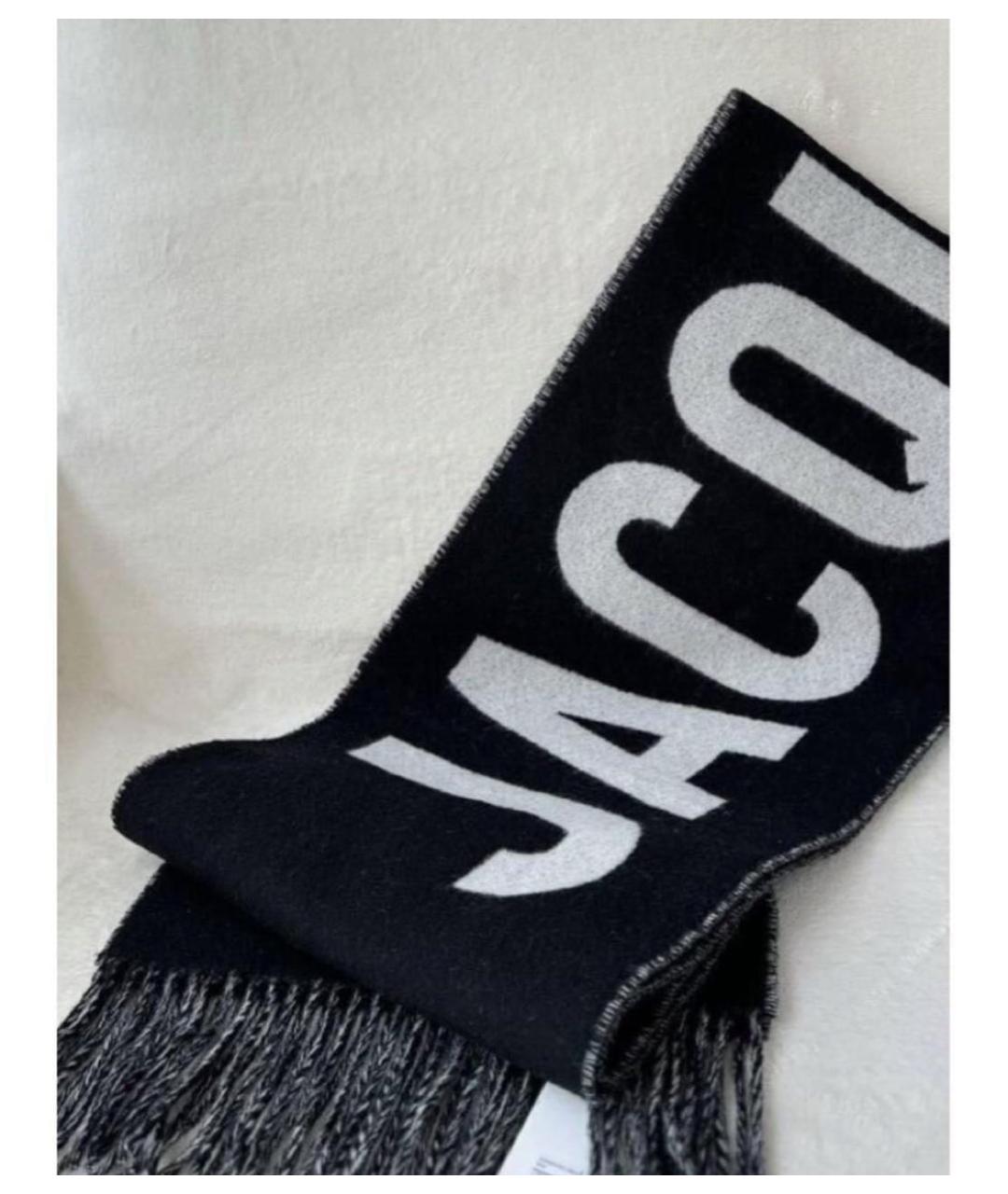 JACQUEMUS Черный шерстяной шарф, фото 3