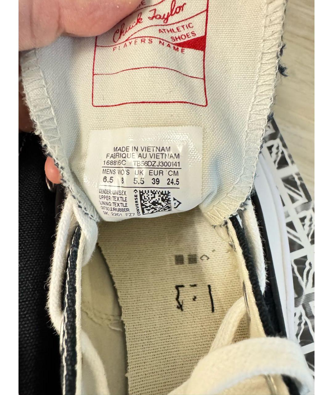 CONVERSE Черные текстильные кеды, фото 5