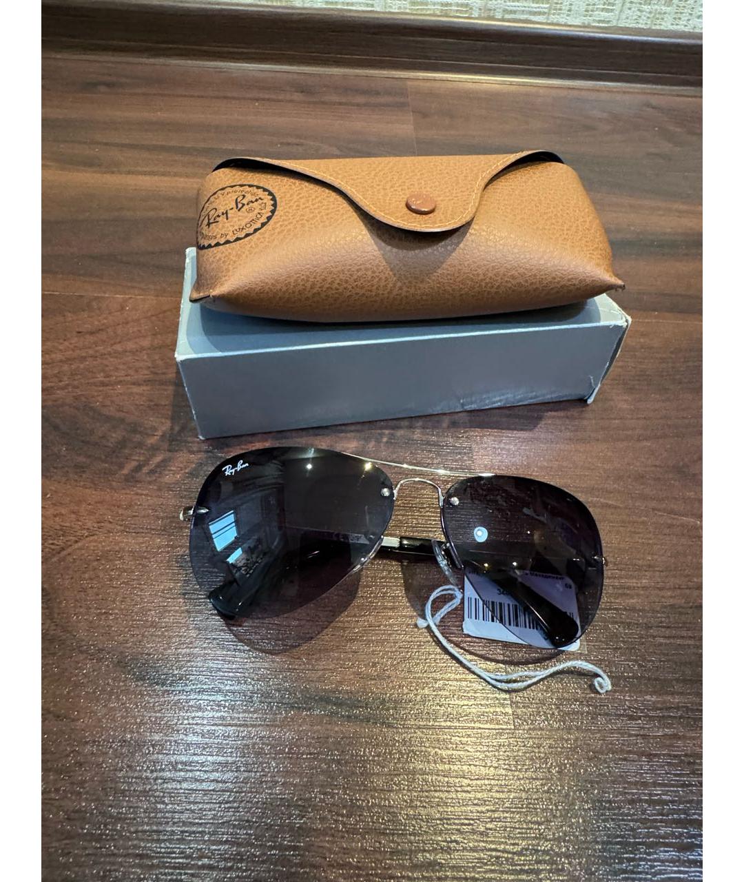 RAY BAN Черные металлические солнцезащитные очки, фото 4
