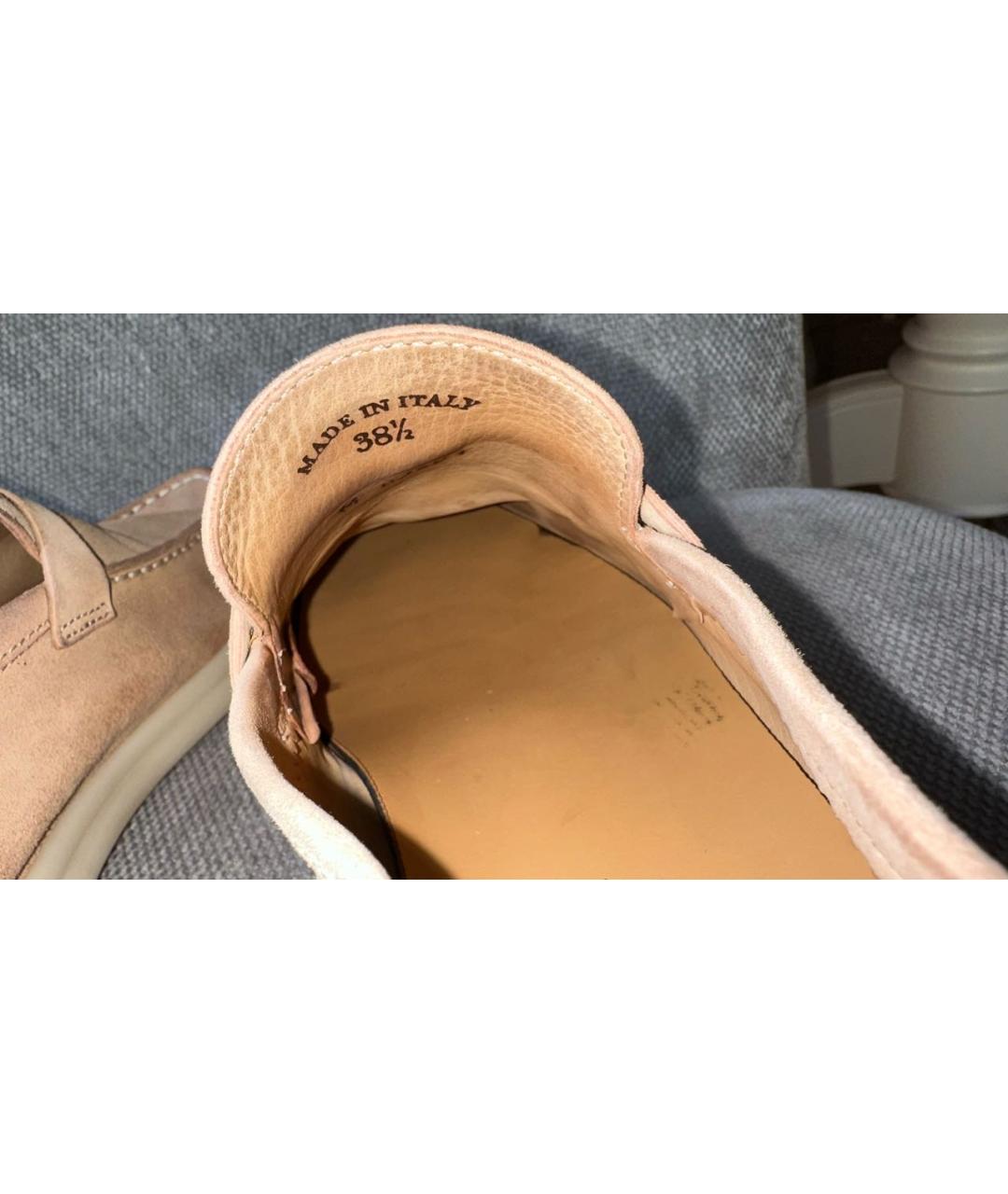 LORO PIANA Бежевые замшевые лоферы, фото 8