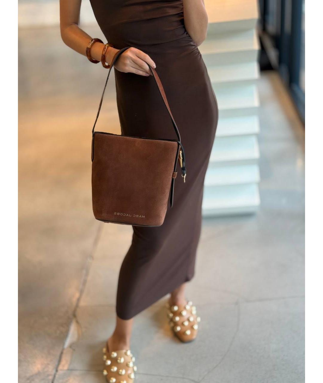 MARC JACOBS Коричневая замшевая сумка через плечо, фото 8