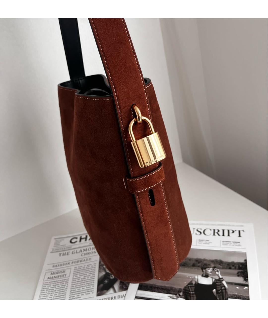 MARC JACOBS Коричневая замшевая сумка через плечо, фото 5