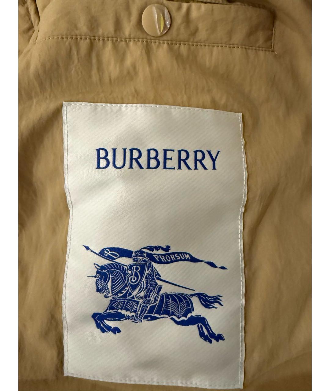 BURBERRY Бежевый полиамидовый пуховик, фото 4