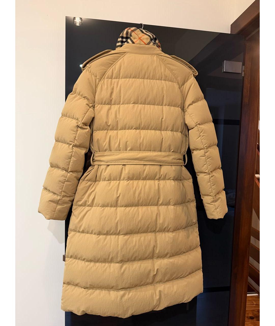 BURBERRY Бежевый полиамидовый пуховик, фото 2