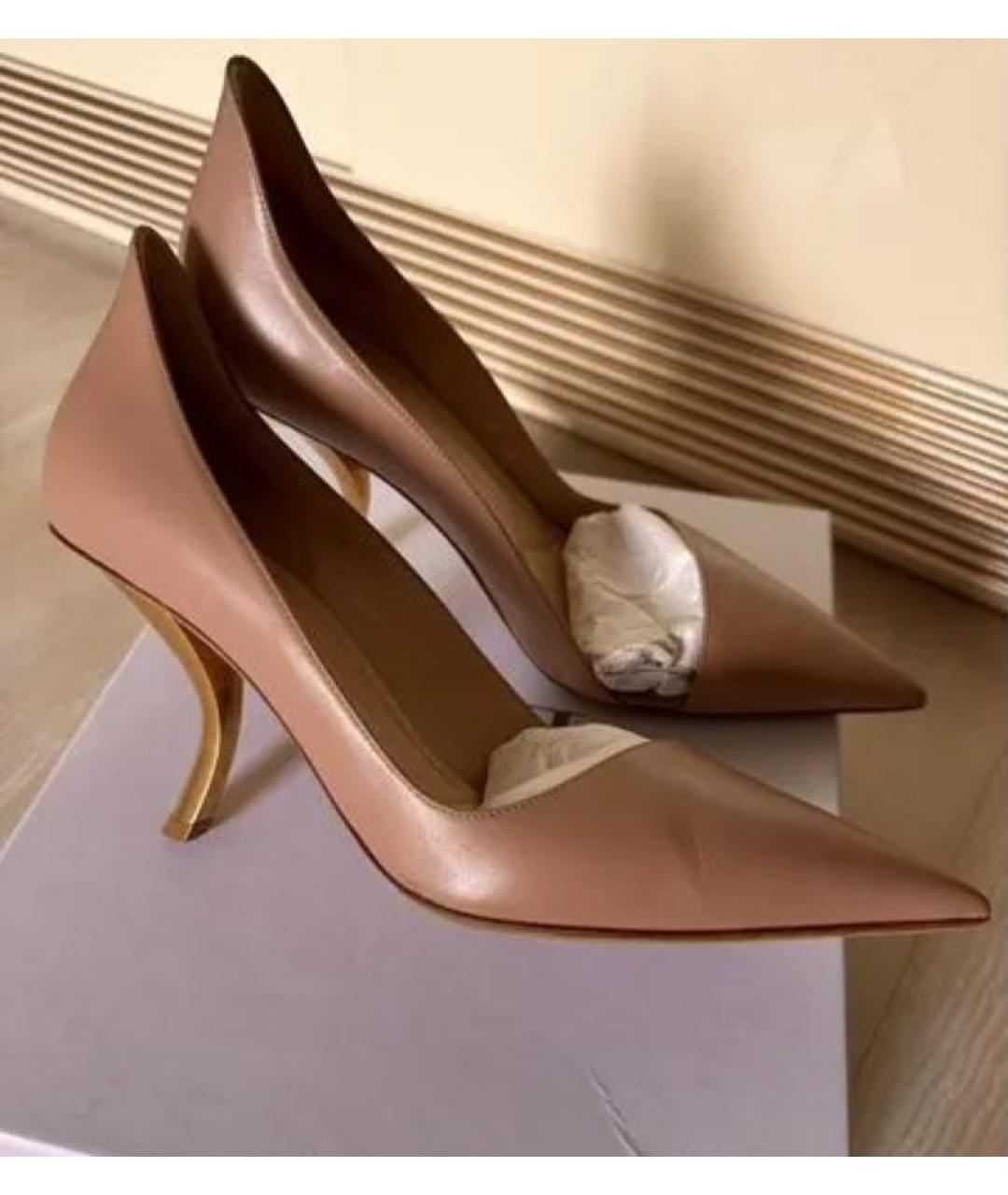 CHRISTIAN DIOR Бежевые кожаные туфли, фото 3